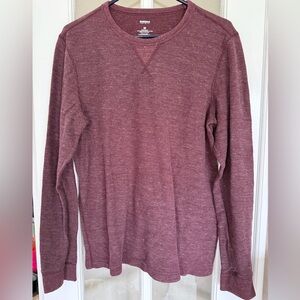 Men’s Maroon Long Sleeve Crew Neck Sweater